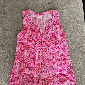 Lilly Pulitzer Essie Pink Print Tank Size S